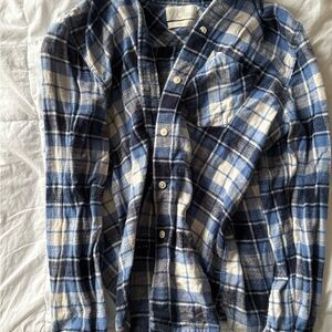 J. Crew Blue and White Plaid Casual Shirt